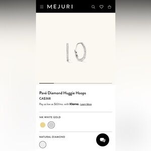Mejuri Pave Diamond Huggie Hoops Silver